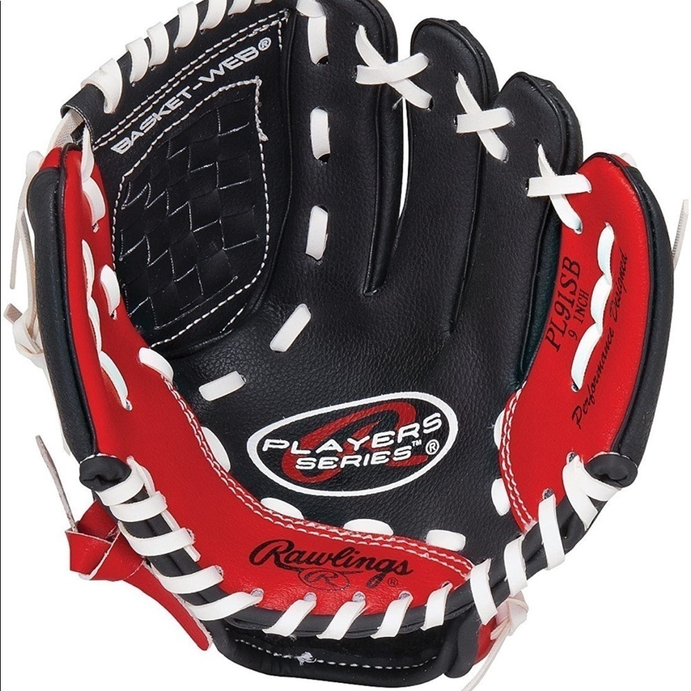Rawlings Players Series Youth T-Ball Glove, Regular, Basket-Web, 9 Inch